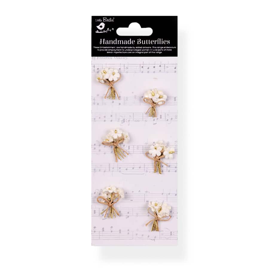 Handmade Flowers Ivory Pearl Bouquet Approx 2.5Cm 6Pc