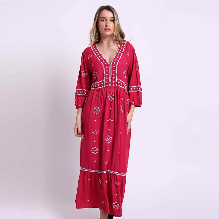 Saint Women Red Geometric Dress