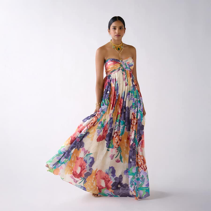 Multi Muslin Floral Dress