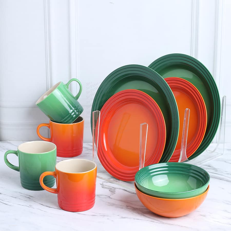 Bamboo Green and Flame - Set of 10