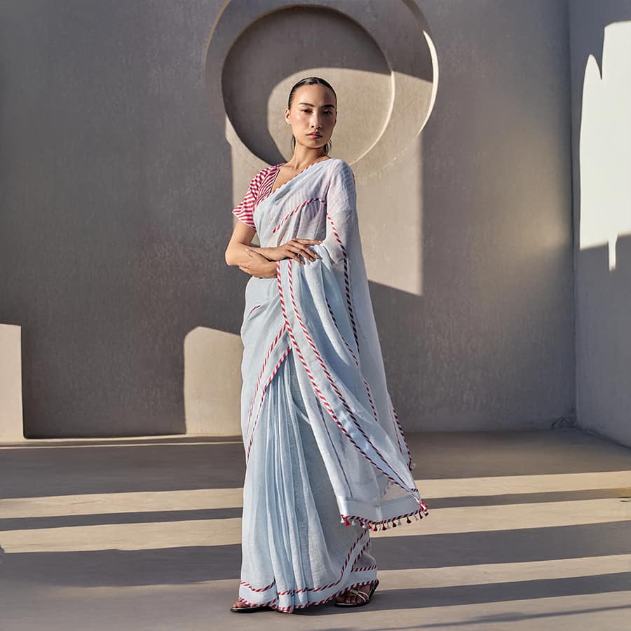 The Mehfil Saree - Hibiscus Blush