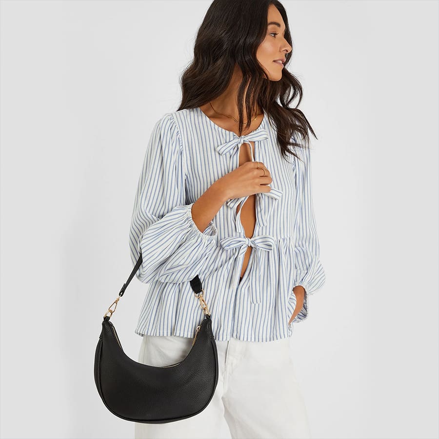 Black Crescent Shoulder Bag