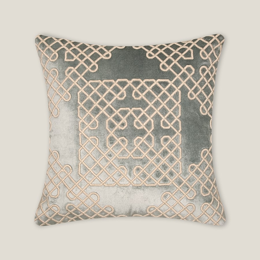 Florette Light Blue Emb. Cushion Cover