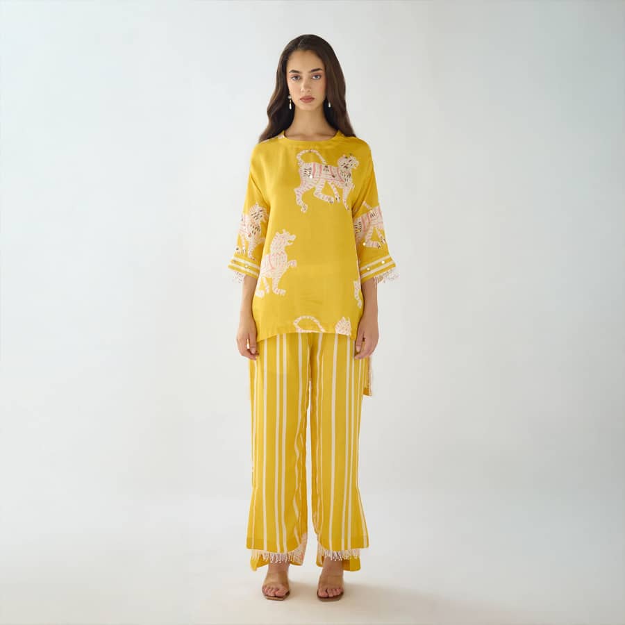 Yellow Tygra Myth Cotton Co-ord Set