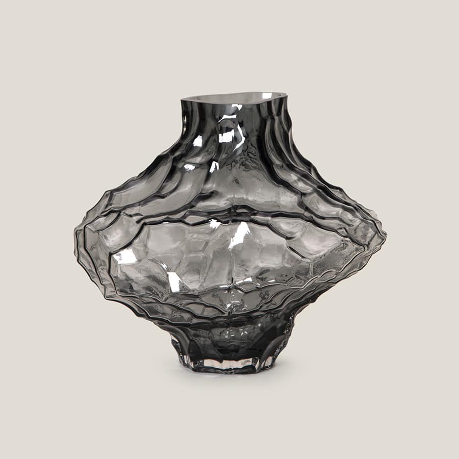 Luna Grey Glass Vase