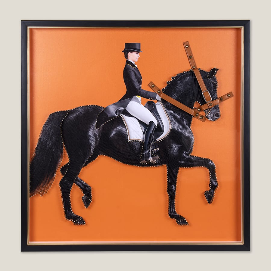Equestrian Orange Framed Canvas