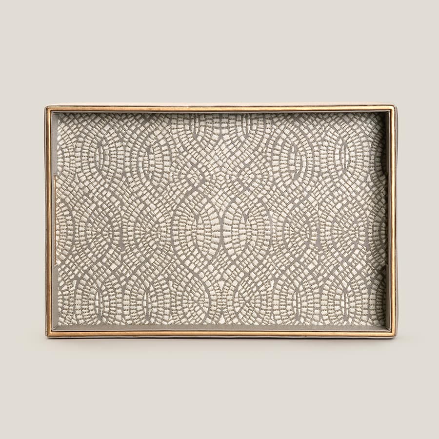 Orbit Grey Emb. Serving Tray