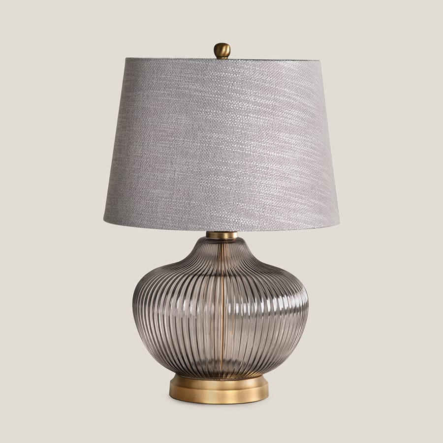 Volga Grey Glass Table Lamp