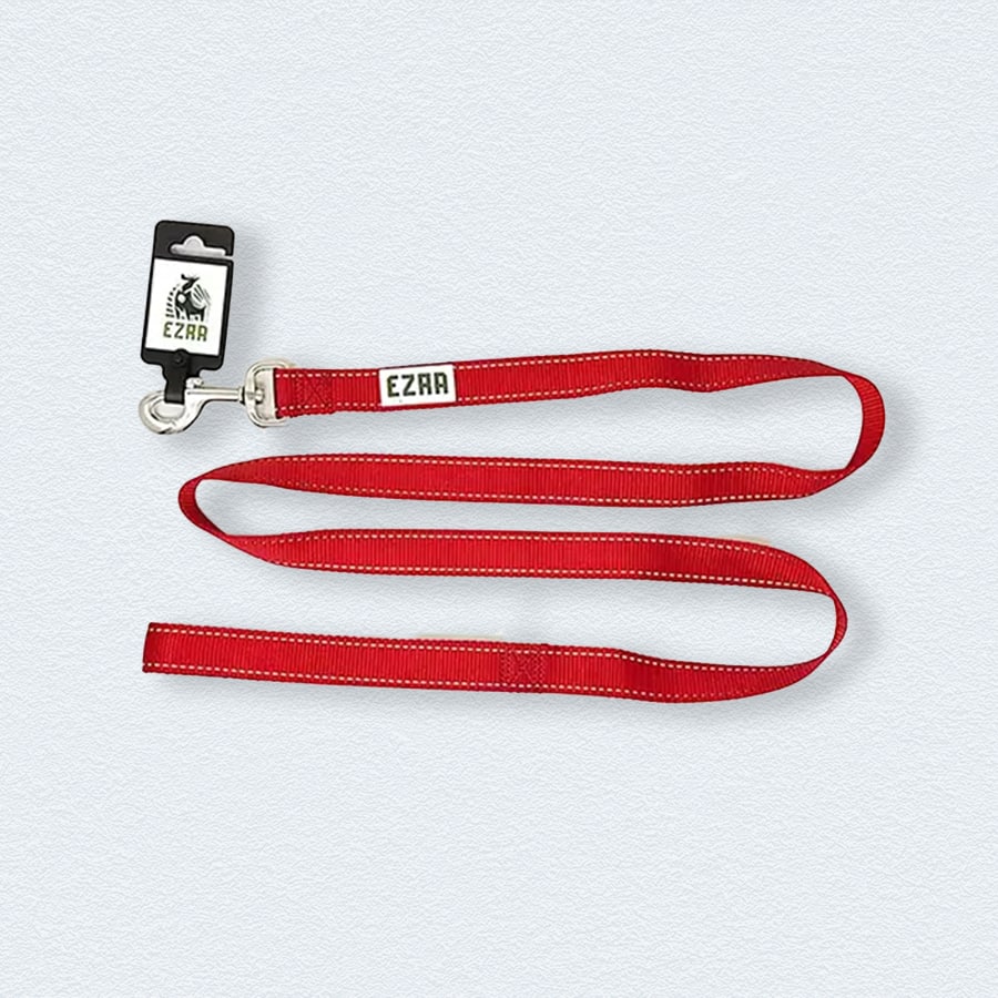 Ezra 2.54 cm Double Thick Leash Reflective - Black