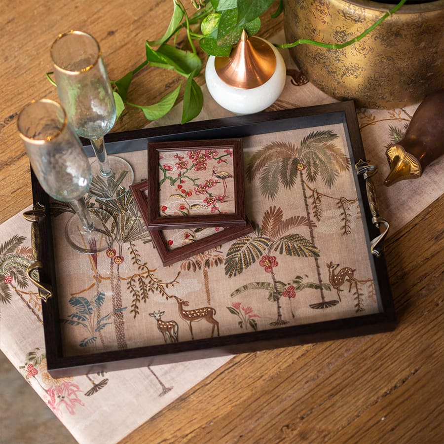 ACC Vanya Deer Tray Large 16X12 Beige