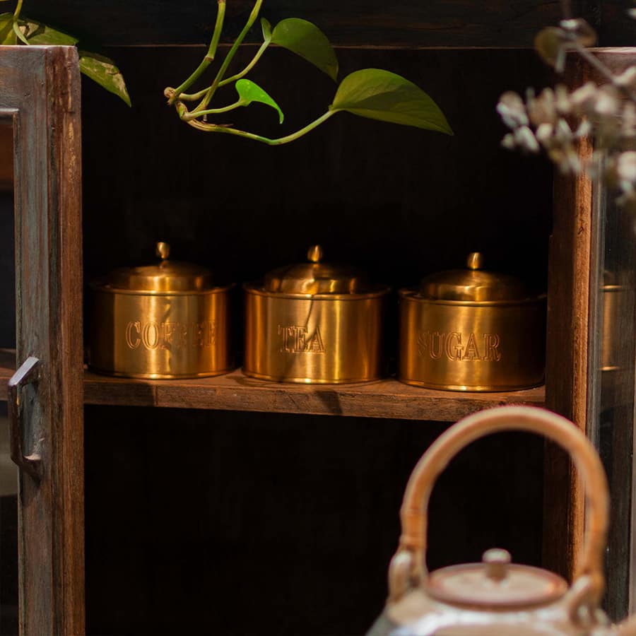 DNH Ahvi Brass Sugar Jar