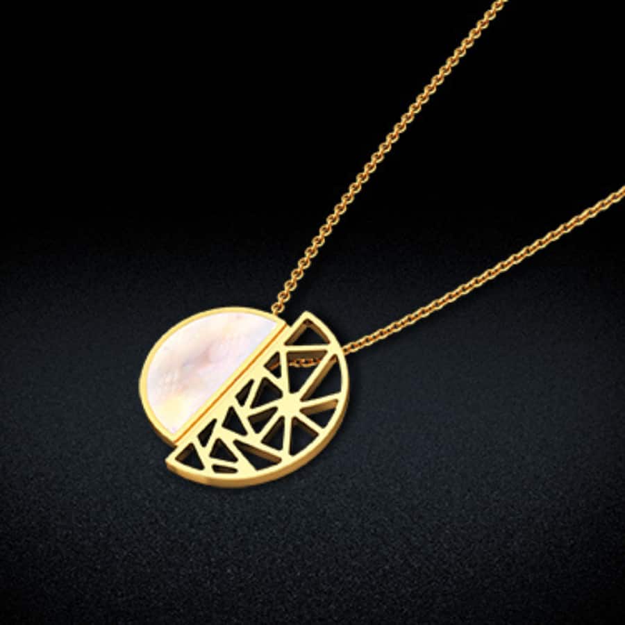 United Half-Moon & semi-circle Trendy Gold Pendant