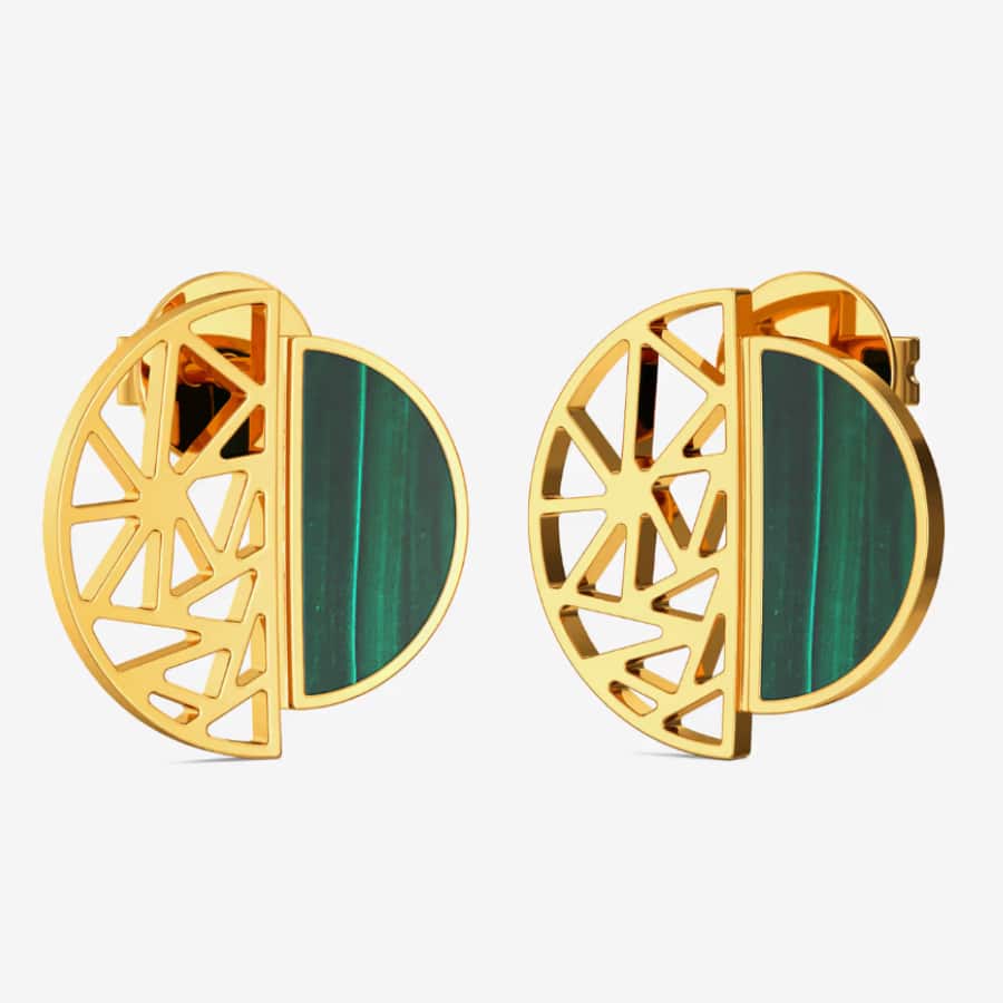 Radiant Semi-circle bond gold Earring