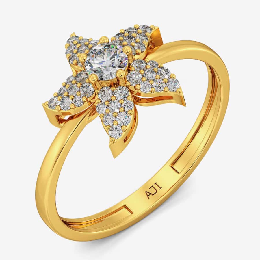 White Stone Blossoming Flower Ring