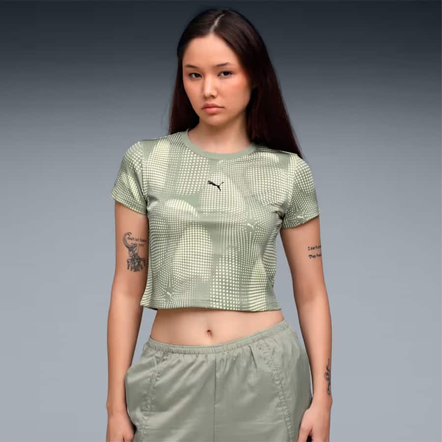 DARE TO Women’s Slim Cropped Printed Tee