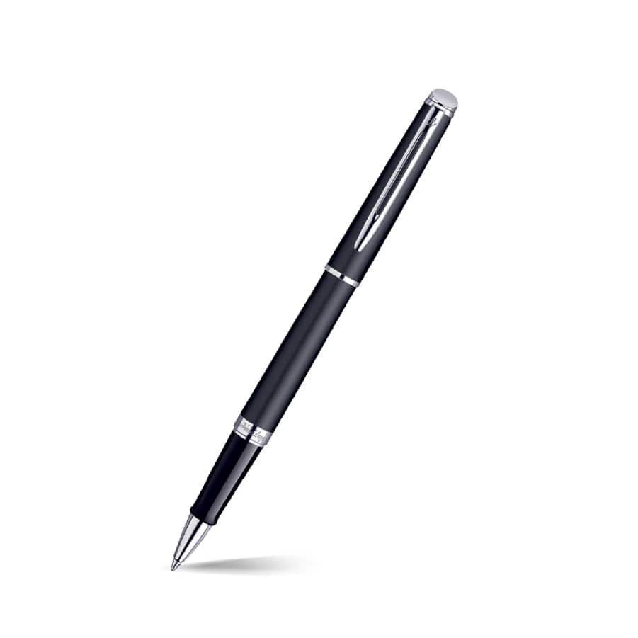 Hemisphere Matte Black Chrome Trim Rollerball Pen