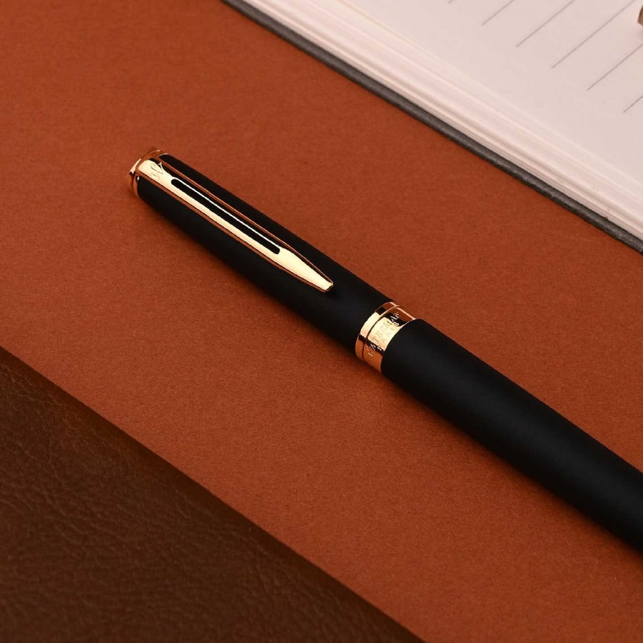 Hemisphere Mars Black Gold Trim Ballpoint Pen