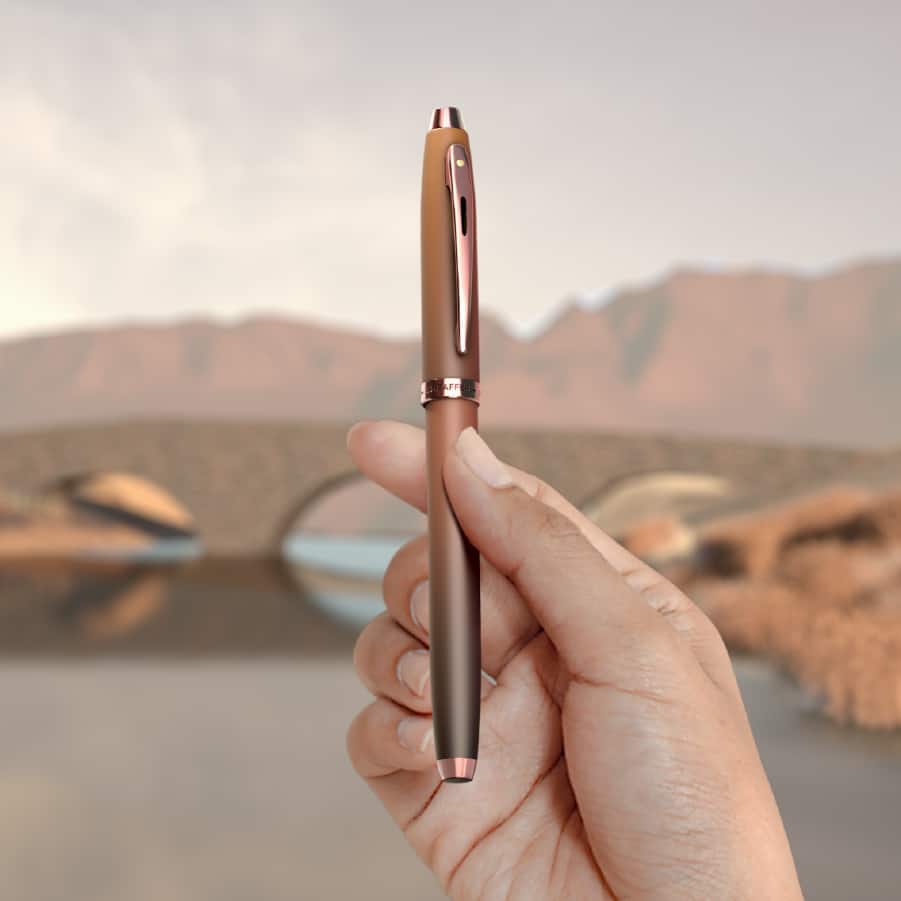 100 Coffee Edition Matt Brown Rollerball Pen with Regal Brown PVD Trims