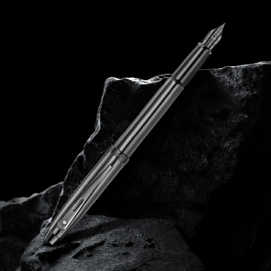 100 Ionic Gunmetal Grey Fountain Pen with shiny PVD Trims