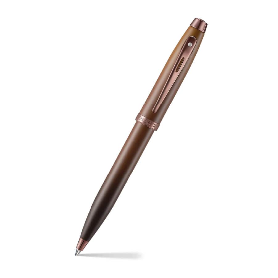 100 Coffee Edition Matt Brown Ballpoint Pen with Regal Brown PVD Trims