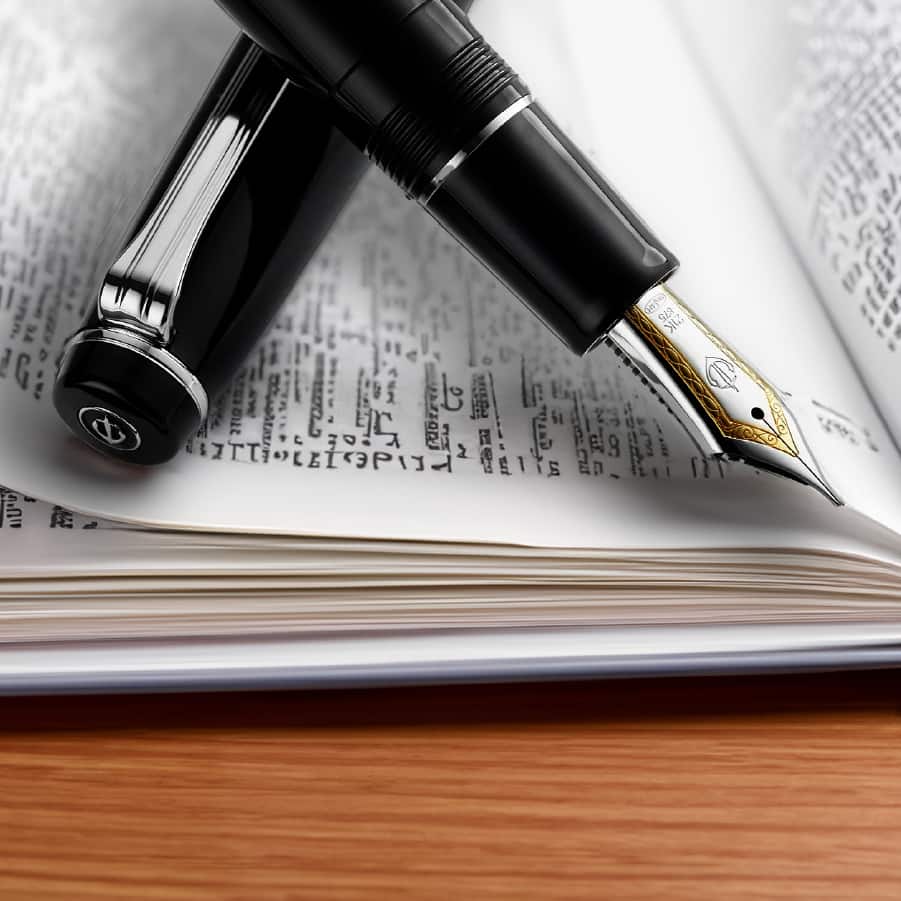 Professional Gear Fountain Pen (21K Medium) Black with Rhodium-plated Trims