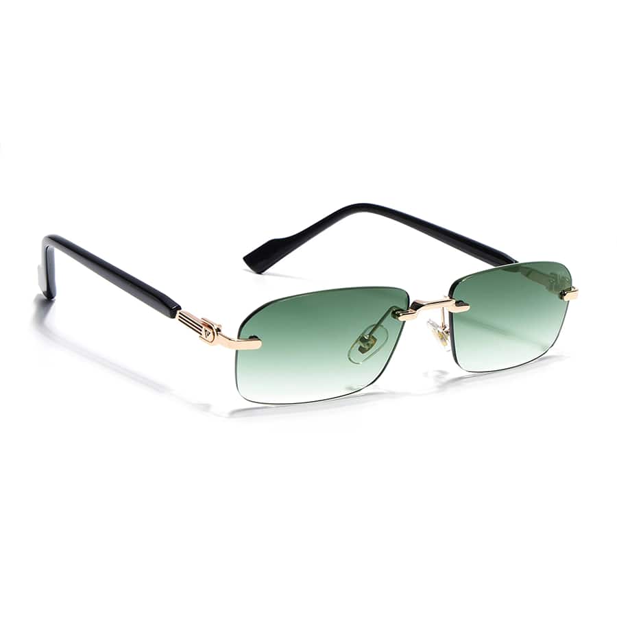 Satan | Emerland Green Rimless Sunglasses | Golden Frame - MG6620