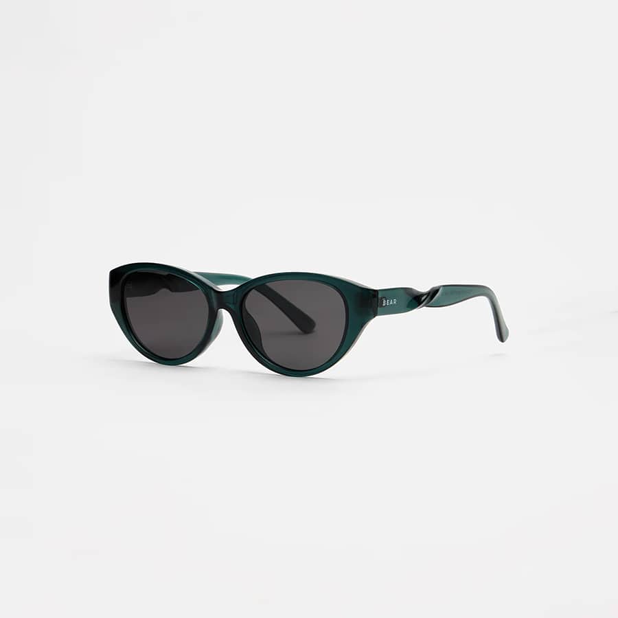 COBIS - Cat-Eye Sunglasses with Gradient Green Frame and Grey Tint Lenses
