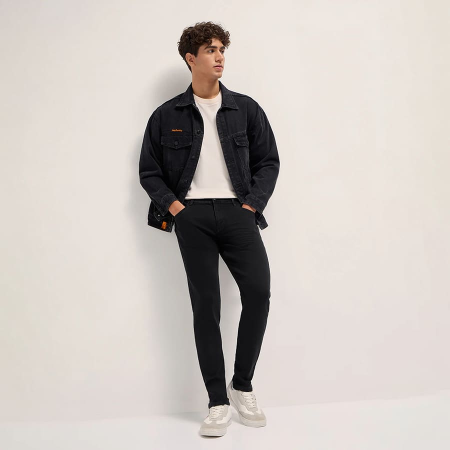 LILIA - Black Mid-Rise Skinny Fit Jeans