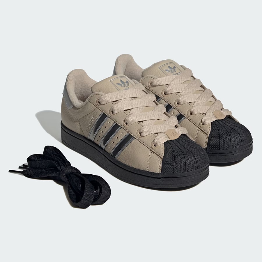 Superstar II Shoes - Stone Khaki / Silver Metallic / Core Black