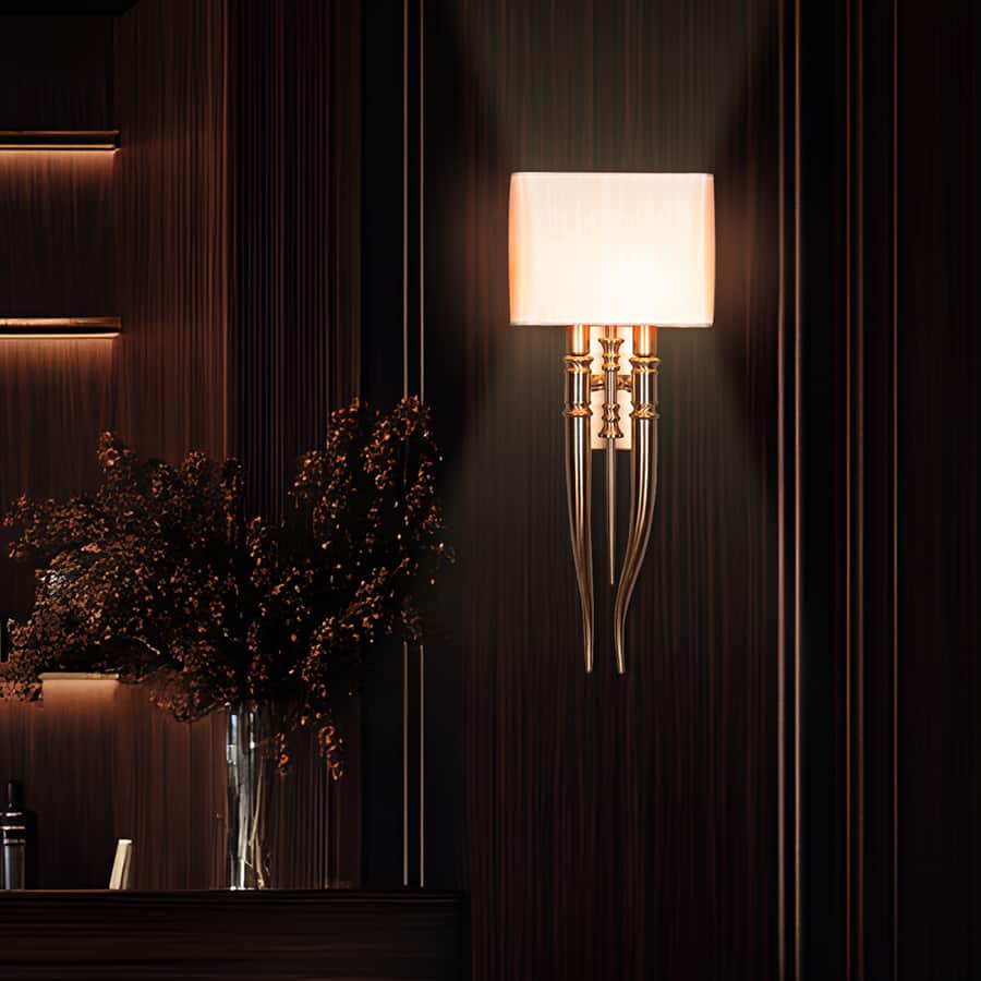Sunpetal (Gold, White) Fabric Wall Light