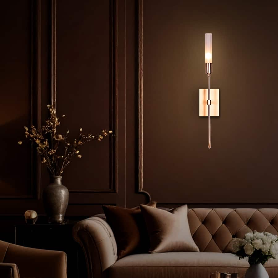 Opaline Crest (Gold, White) Frosted Glass Wall Light