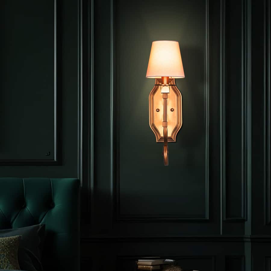 Stuck In My Heart (Gold) Fabric Wall Light