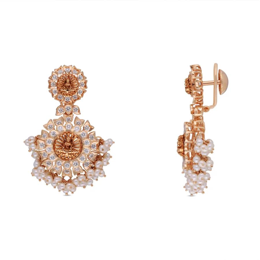 Regal Radiance Diamond & Pearl Ear Drops