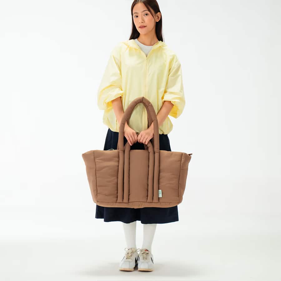 Brown Puft Oversized Tote