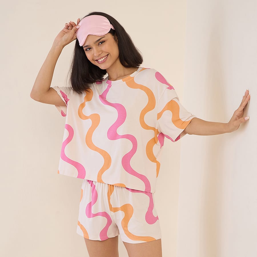 Simply Lazy Wavy Dreams Shorts Set