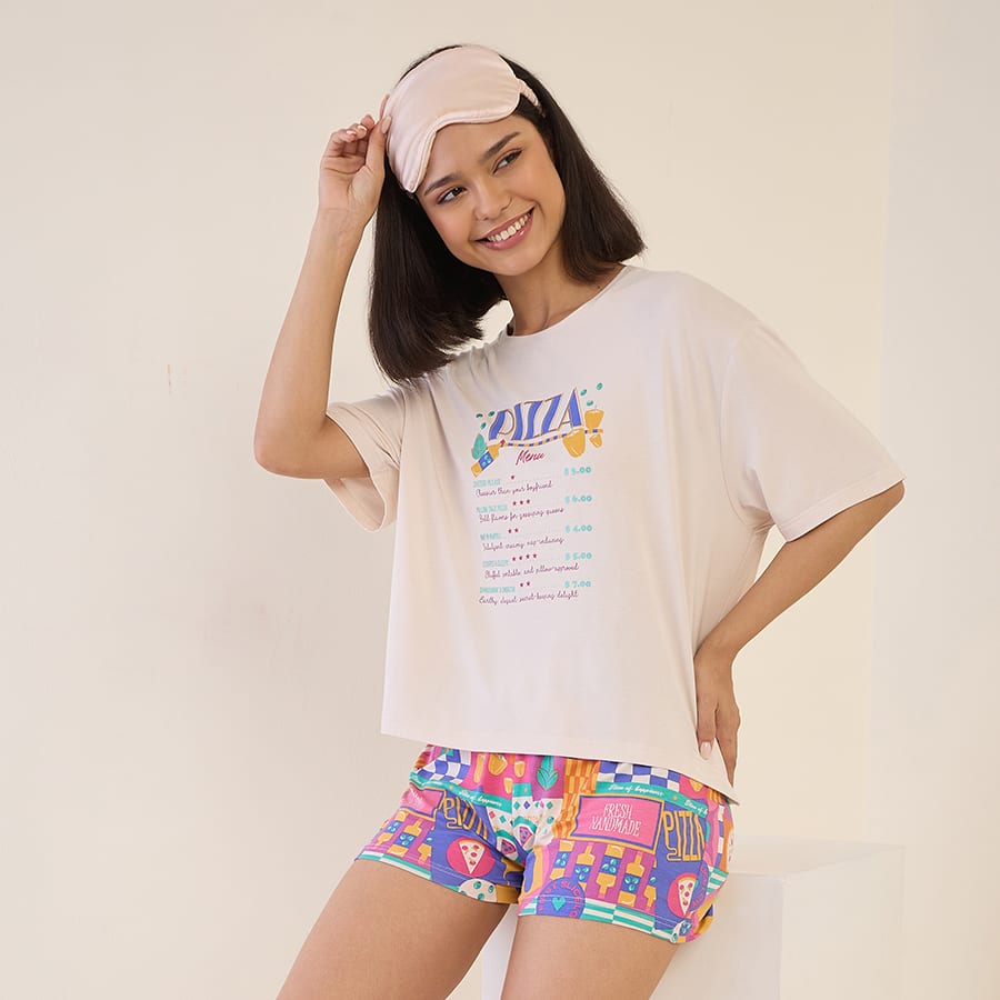 Simply Lazy Snooze Feast Shorts Set