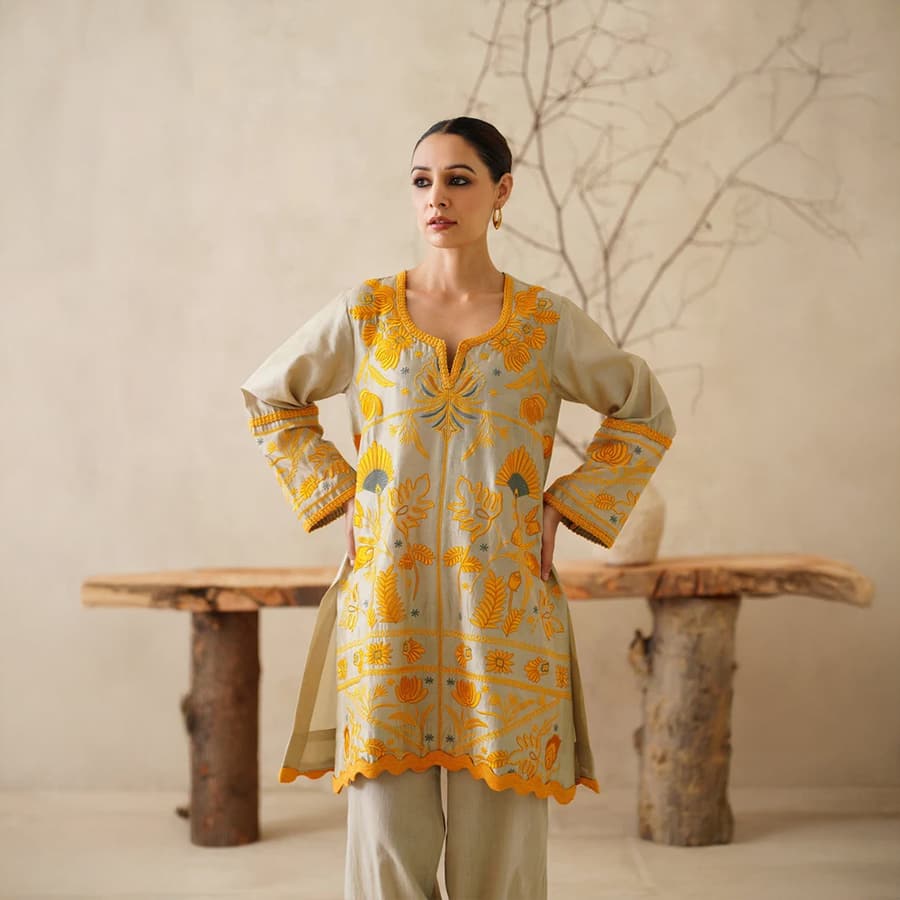 Saphira Pure Chanderi Embroidered Matching Set