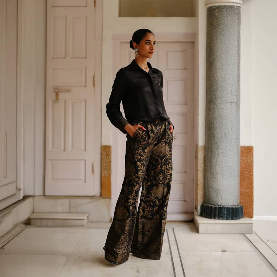 Black Shirts with Brocade Pants