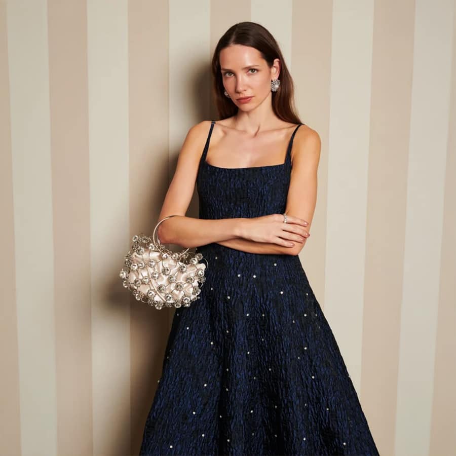 Maison Gem Jacquard Midi Dress