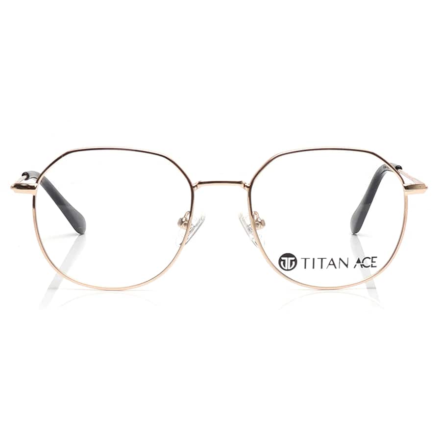 Gold Geometric Eyeglasses for Men and Women
