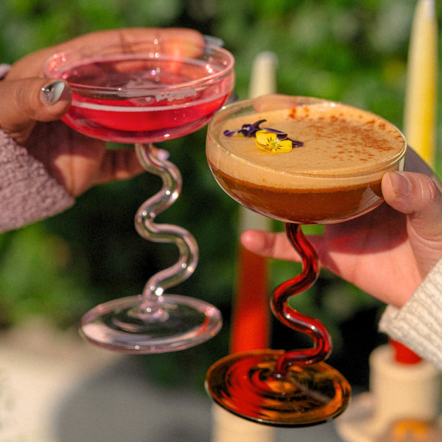 Swirl Cocktail Glasses - Amber