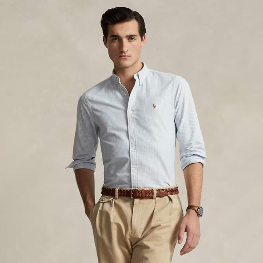 Slim Fit Striped Oxford Shirt