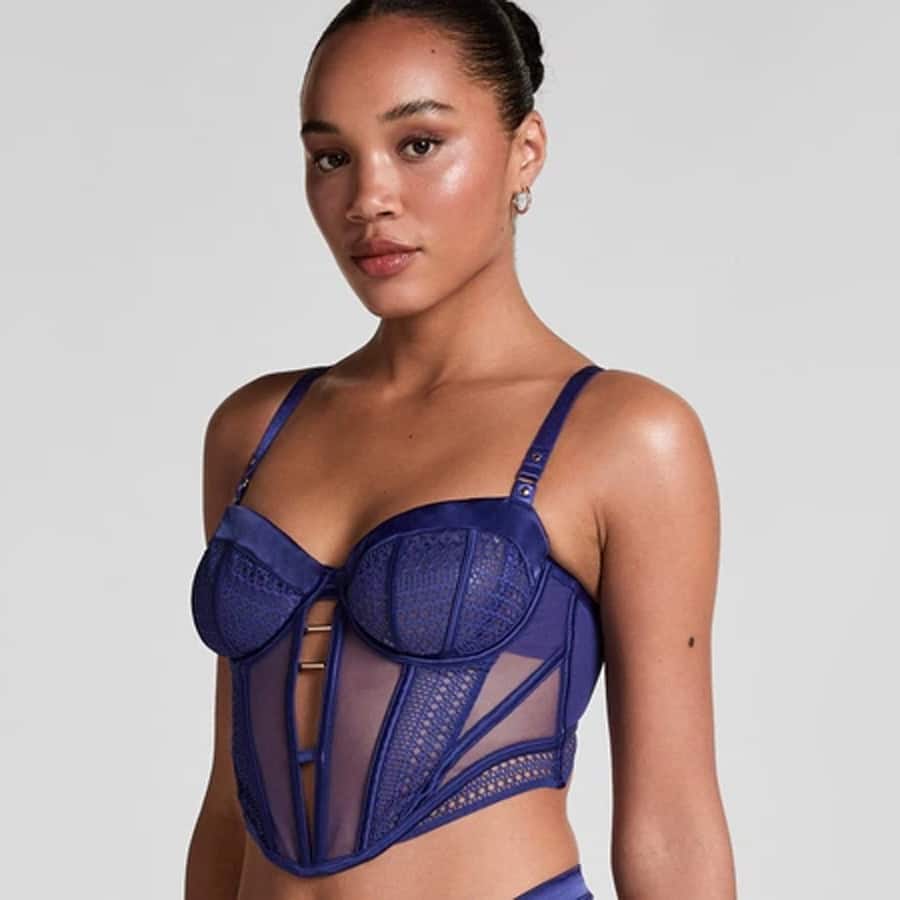 Blue Missy Non-padded Unerwired Longline Bra