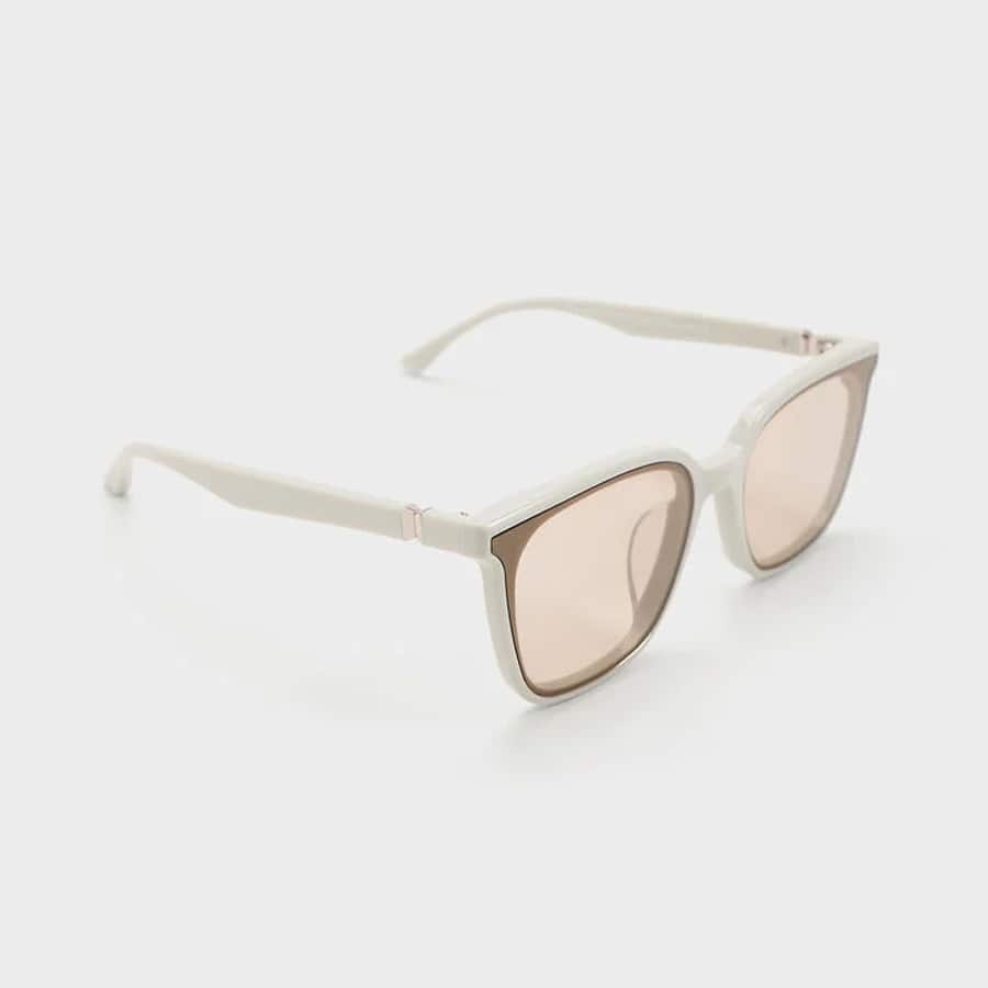 Maude Recycled Acetate Square Sunglasses - Chalk