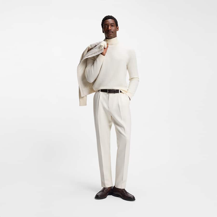 Tapered-fit trousers in stretch fabric