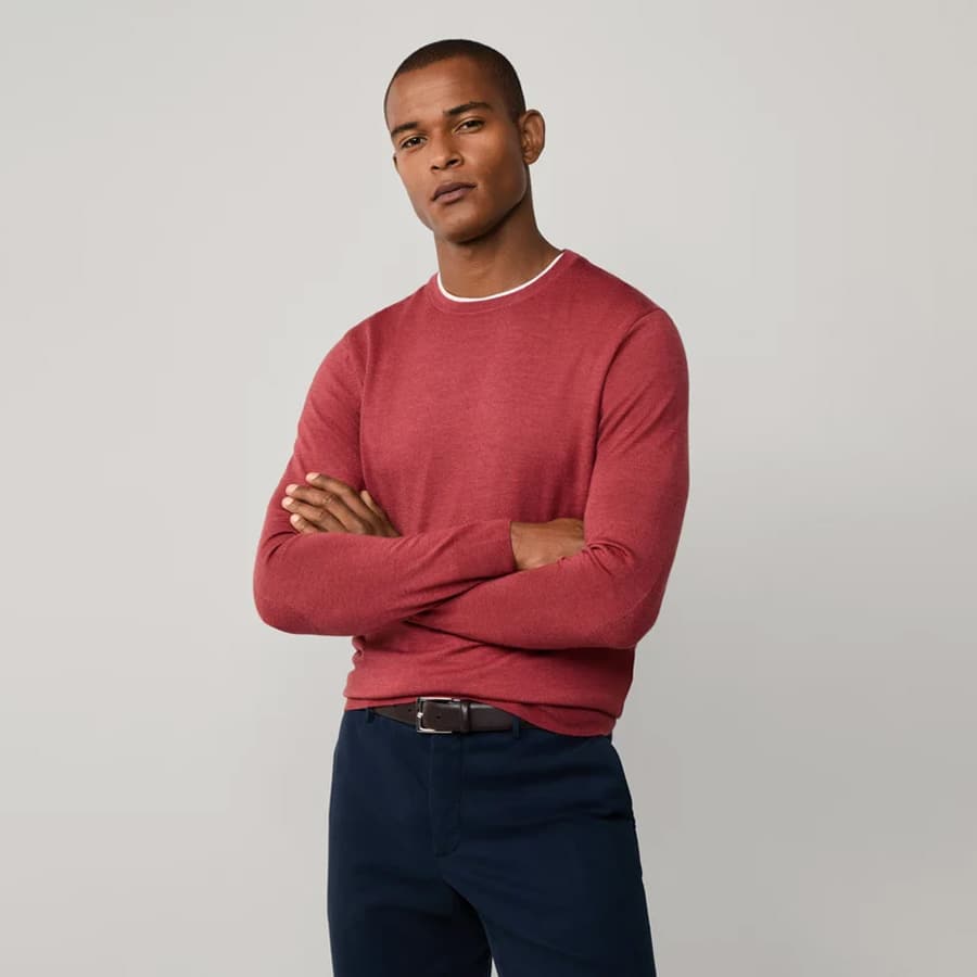 merino-silk crew-neck jumper