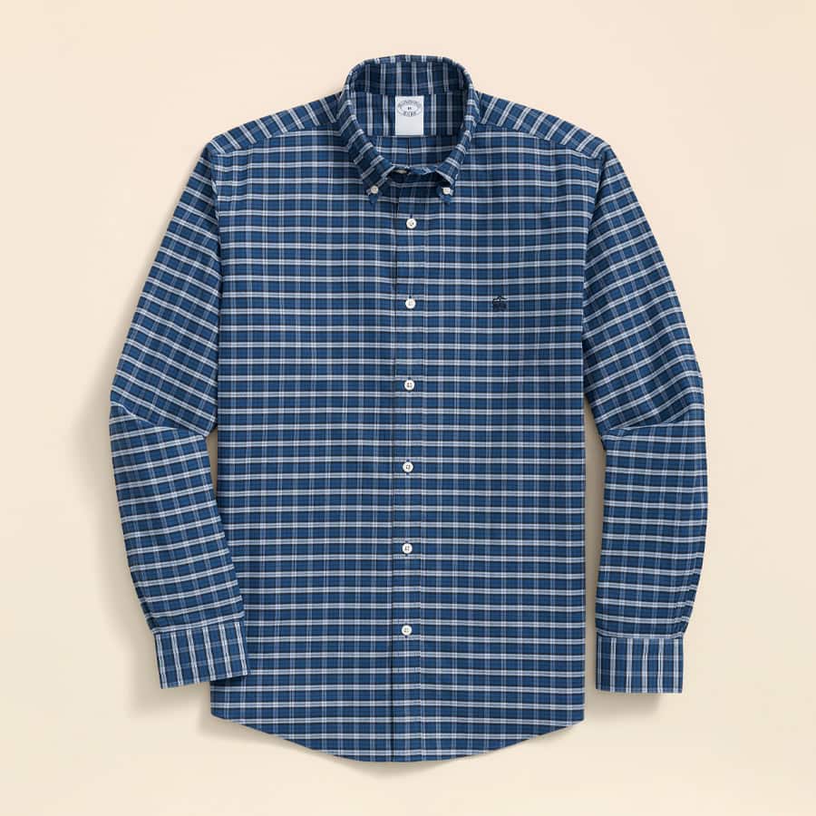 Non-Iron Oxford Tartan Regular Fit Sport Shirt