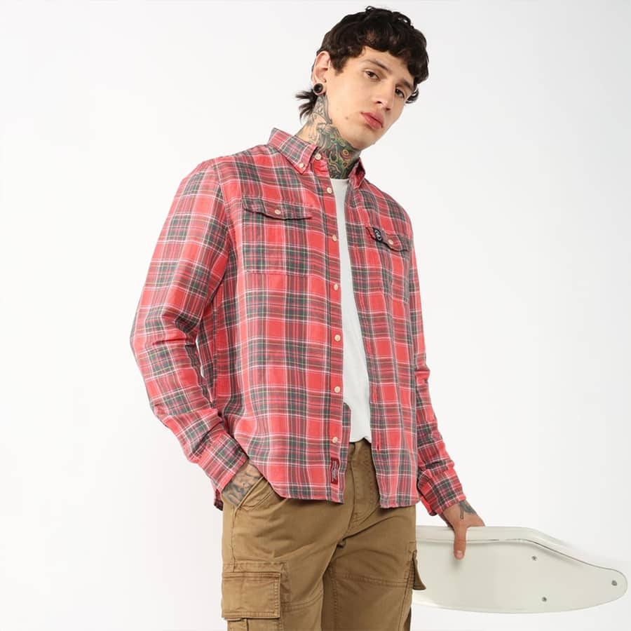 Merchant linen check shirt
