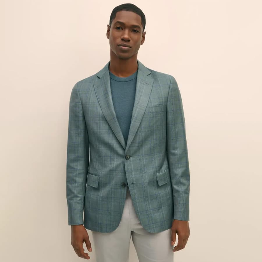 Clear Checked Notch Lapel Regular Fit Sport Coat