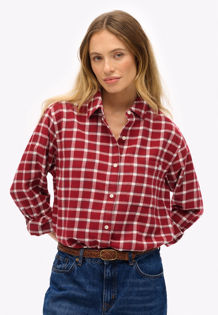 Check flannel boyfriend shirt